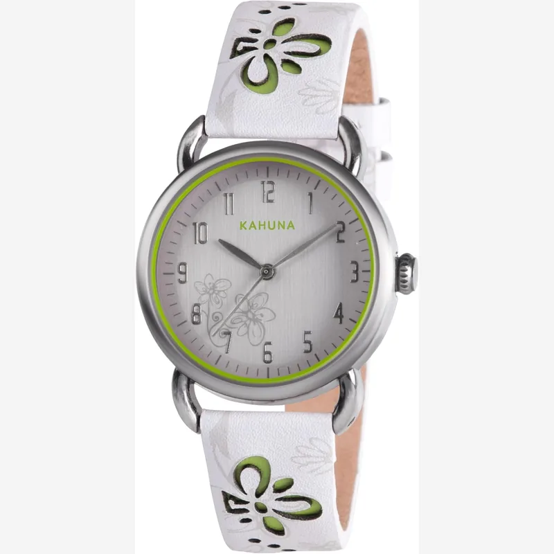 Kahuna watch white leather strap